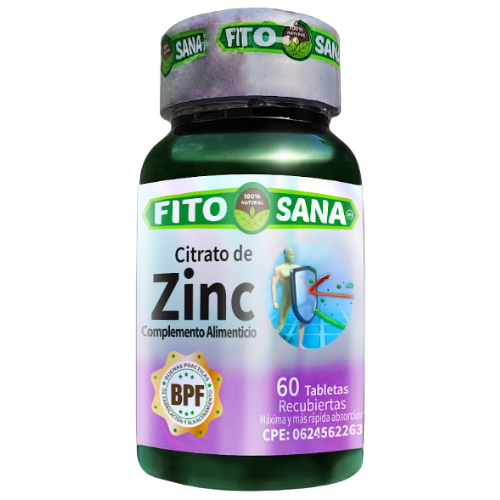 CITRATO DE ZINC 50MG TAB X 60 (FITOSANA)